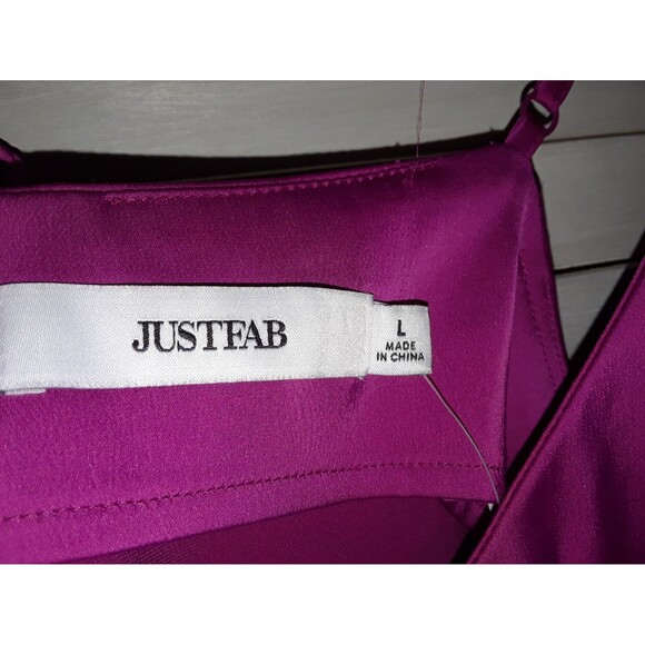 Just Fab Cold Shoulder Slip Dress Size Large Adjustable Straps Wedding Guest - Picture 10 of 12